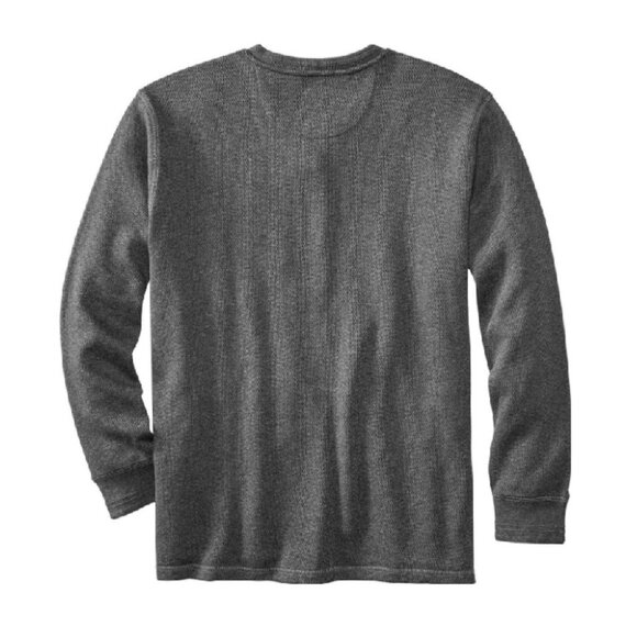 NWT - Men'sTough as Buck Double Layer Thermal Henley, Charcoal Heather – Size M - Picture 2 of 11